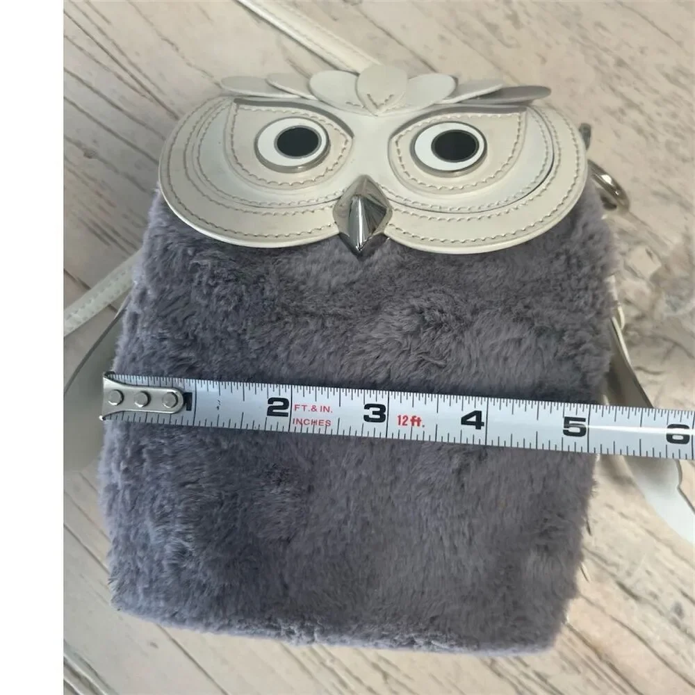 Kate Spade Hoot 3D Owl Crossbody Bag Grey Cream Accents Women's - Picture 16 of 17